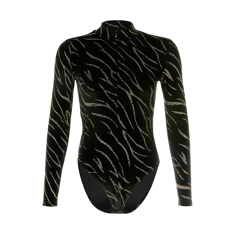 

2020 new arrivals hot selling turtle-neck long sleeves velvet women bodysuit