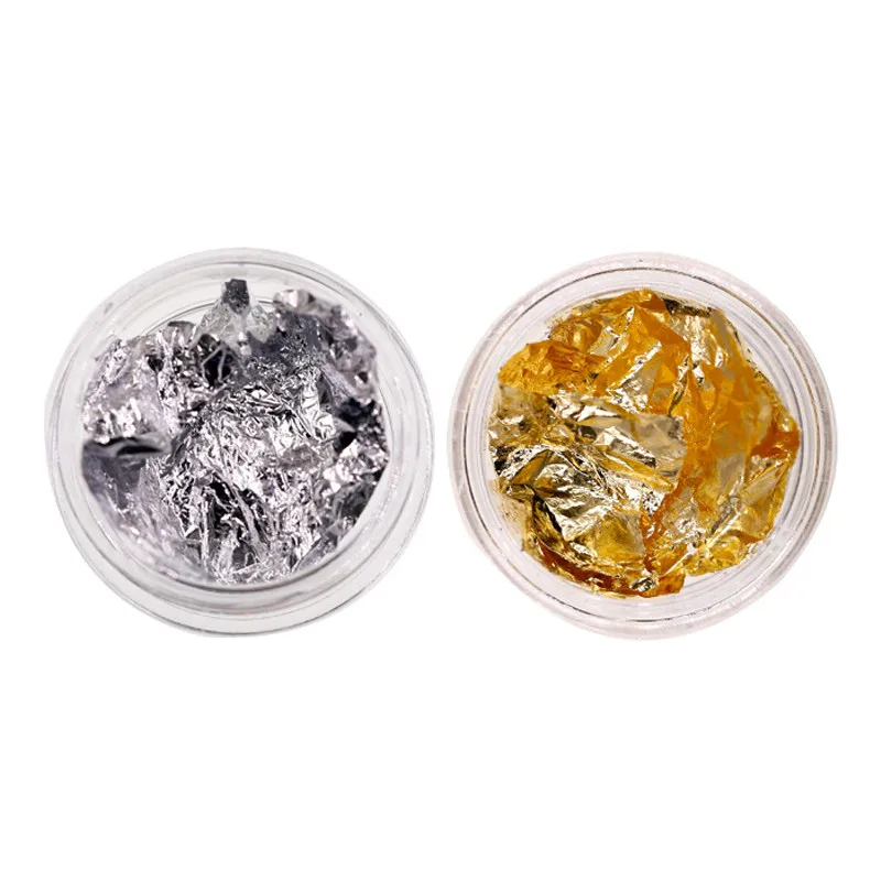 

Wholesale gold and silver foil tin foil nail art DIY decorative stickers gold foil nail stickers