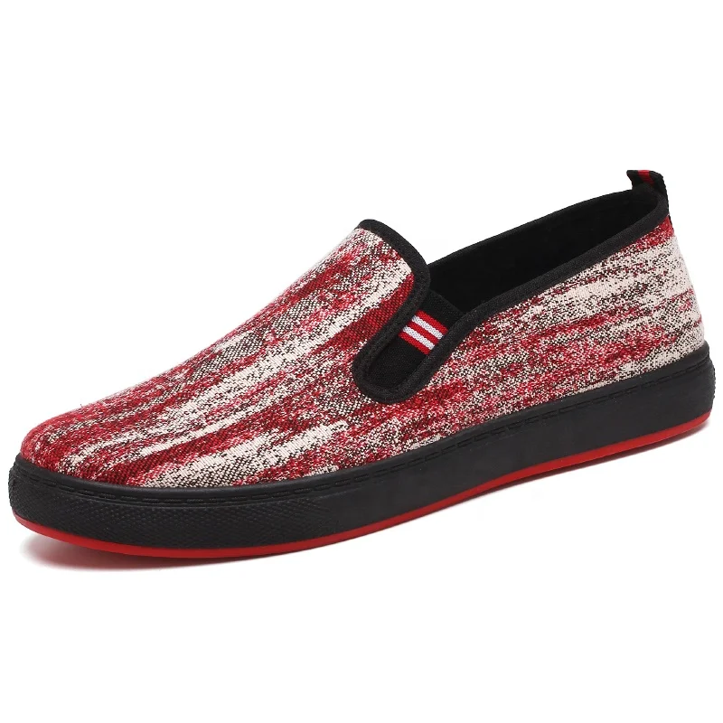 

19-46 Mens sneakers slip on loafers casual flat boat shoes sneakers wholesale stylish shoes men zapatillas, Red, gray