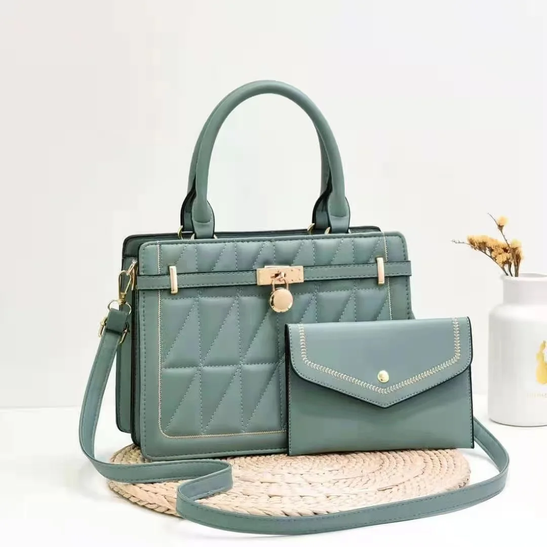 

Wholesale new style big capacity pu luxury business ladies bag purse sets women handbags set, Red,black,blue,pink,khaki,light green,yellow,gray