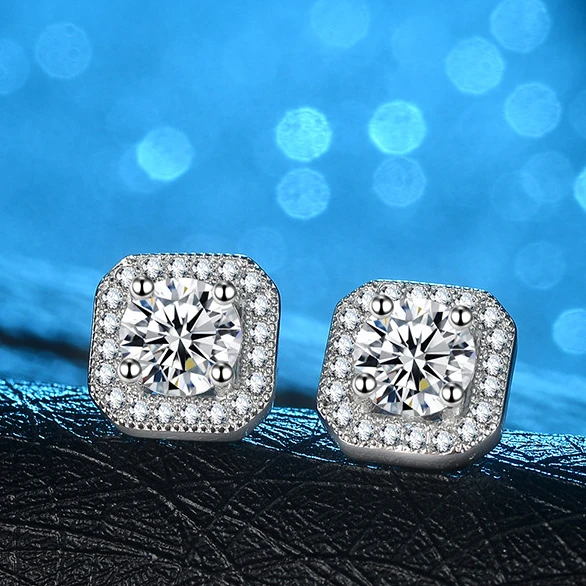 

Factory Wholesale Retro Design KYED042 CZ Earring Square Shape 3A Zircon earring for Women