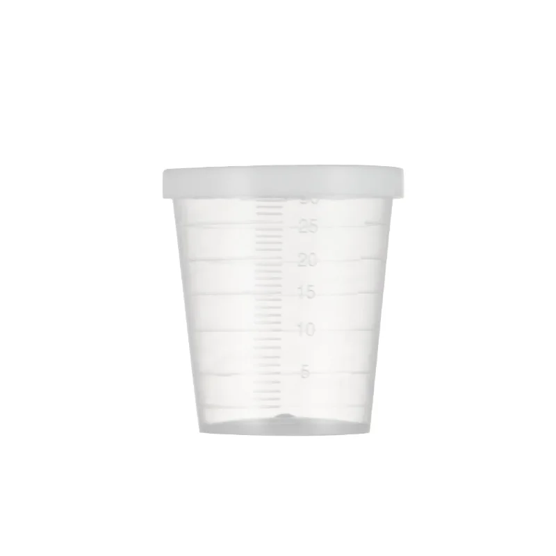 

Wholesale PP 5 pcs per bag cosmetic tools 30ml plastic measuring cup with white lid