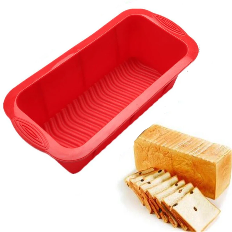 

Rectangle Shape Toast Bread Mold Purple Silicone Jelly Ice Baking Mould Cake Decorations Loaf Kitchen Accessories