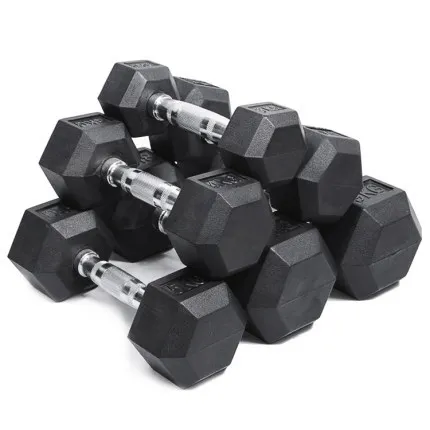 

Rubber Hex Dumbbell Wholesale Competitive Price Black High Quality 5/7.5/10/12.5/15/20kg Hex Dumbbell