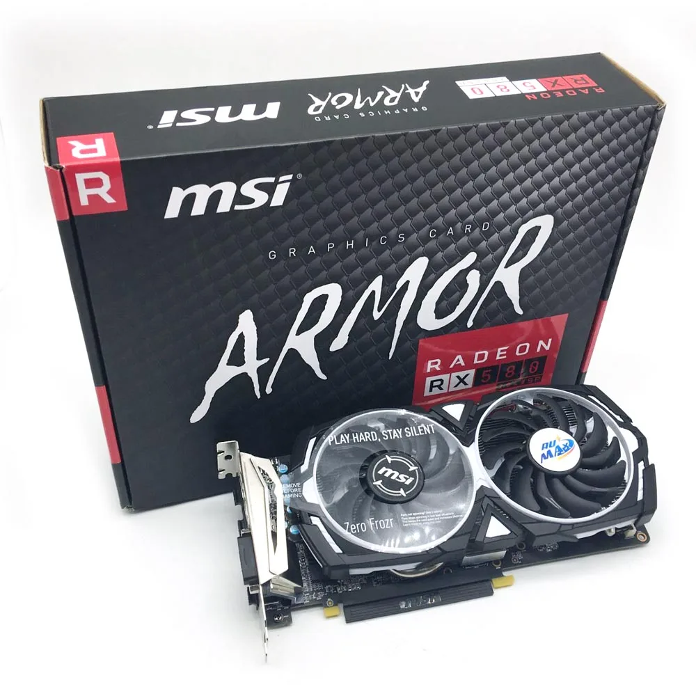 

ETH/XMR Mining GPU Card MSI AMD Radeon RX 580 ARMOR Used Gaming Graphic Card with 4GB 256 bit Memory