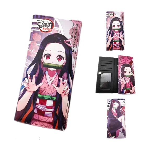 

Demon Slayer Wallet Anime Cosplay Color Printing Coin Purse Button Anime Wallet, Mixed color