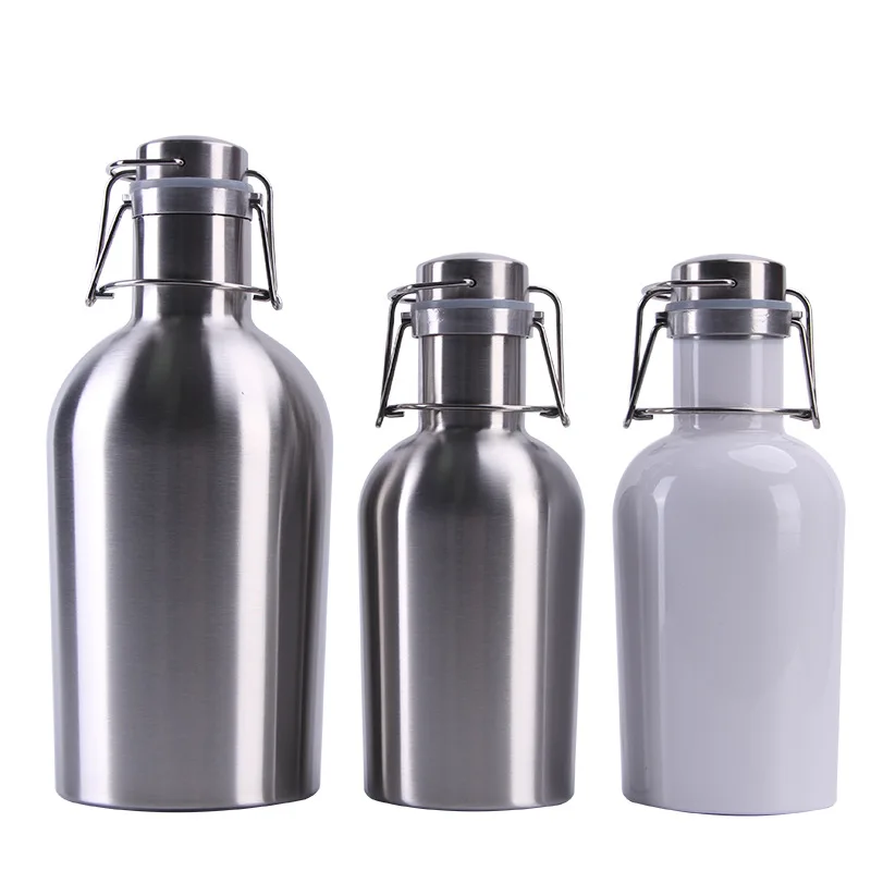 

Wholesales 1L stainless steel beer growler with Swing-Top, 1 liter single wall Stainless Steel with Swing-Top Beer Growler, Customized color