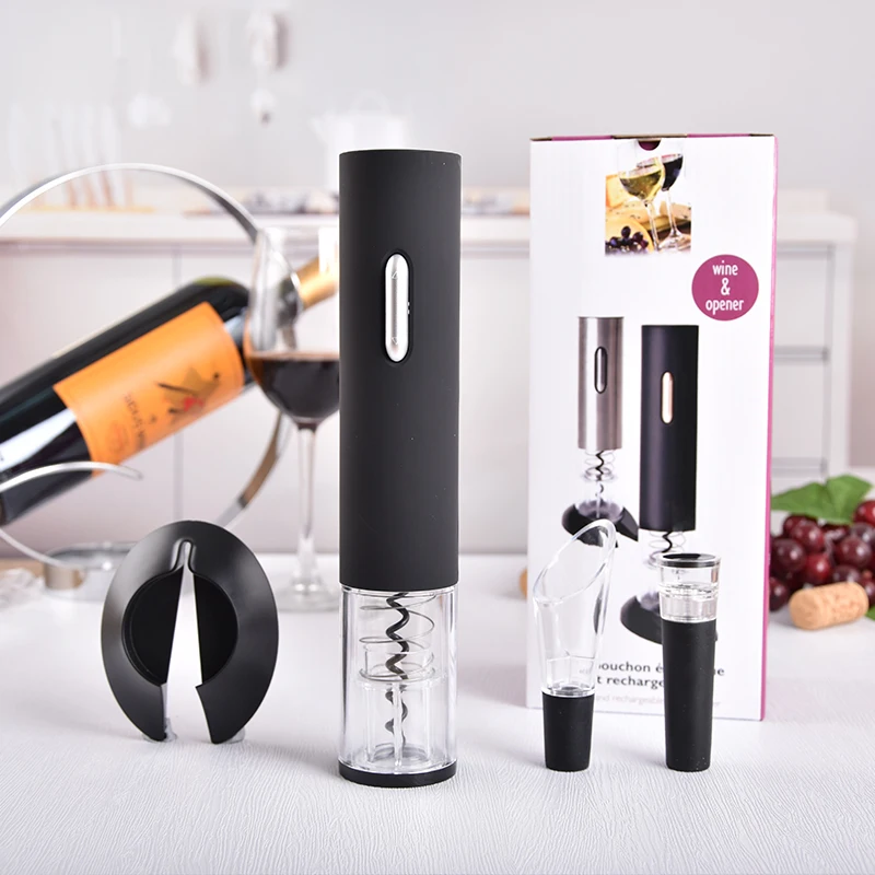 

Best Price 4in1 Set ABS Electric Wine Bottle Cork Screw Opener Gift Set with Foil Cutter