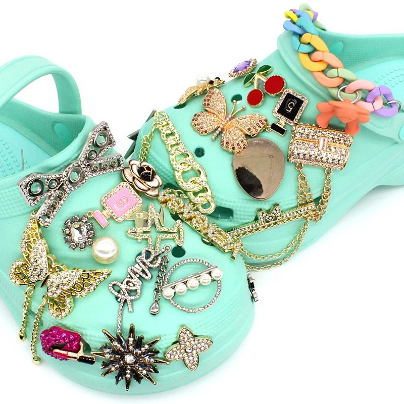

2021 design croc charms bling for Kids Gift metal croc charms for clog decoration croc chain charms, Picture