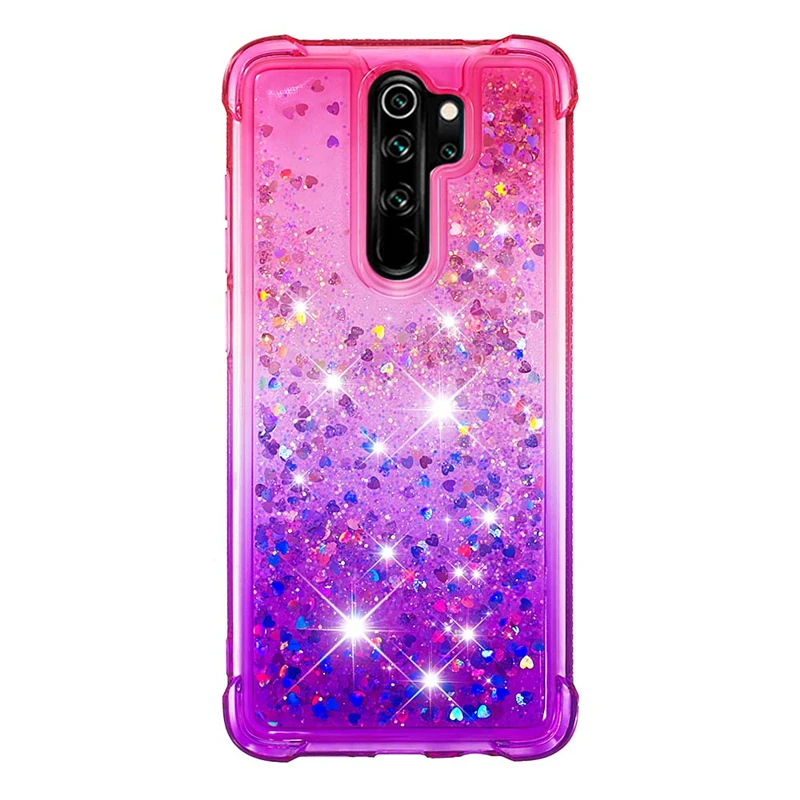 

For Xiaomi Redmi Note 8 pro glitter gradient Diamond liquid water quicksand phone back case, Multi colors