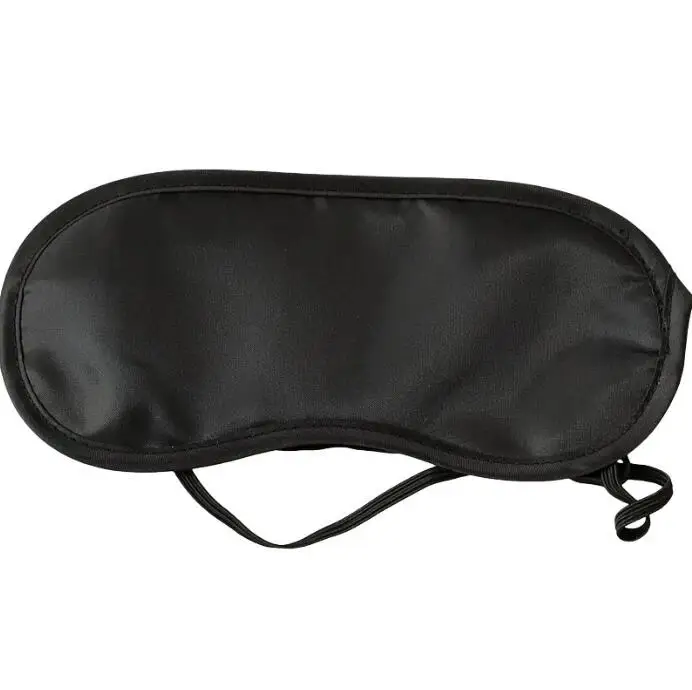 

Adjustable Strap Black Sleep Mask Night Cover Eye Sleeping Silk Satin Mask Soft Comfortable Sleep Satin Eye Mask