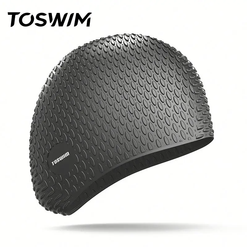 

In stock High Quality Children 100% Silicone Swimming Caps Women Long Hair Swim Cap