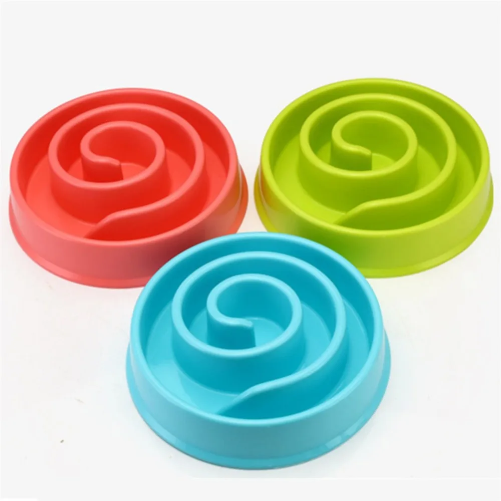 

Pet Dog Food Bowls Snails Dish Feeder Puppy Slow Eating Bowl PP Plastic Pet Slow Feeder Bowl