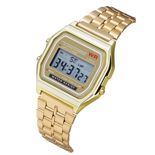 China Brand Watch Digital Led Display Metal Watch Waterproof Guangzhou Wrist Watch have logo