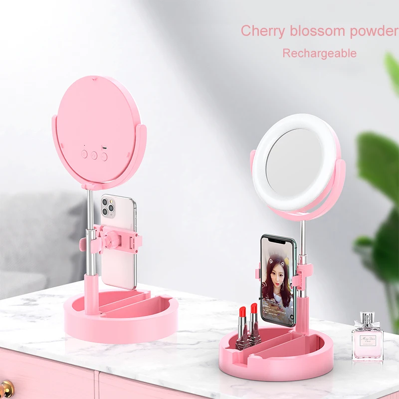 

50% Off Rechargeable Selfie 48 LED Lights Dimmable Ring Light Beauty Flash Fill Light With Mirror For Smartphone, Pink green black white
