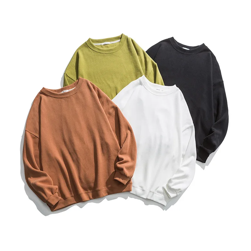 

Factory In Stock Cheap Blank Hoodies Jumpers Clothing Men French Terry High Quality Crew Neck Sweatshirt, White,black,khaki,green