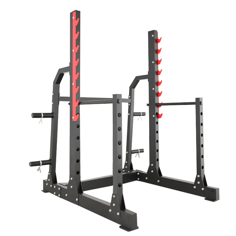 Professional Half Power Rack with Adjustable Bench Press Station - Squat Frame & Barbell Holder for Home Gym Strength Training