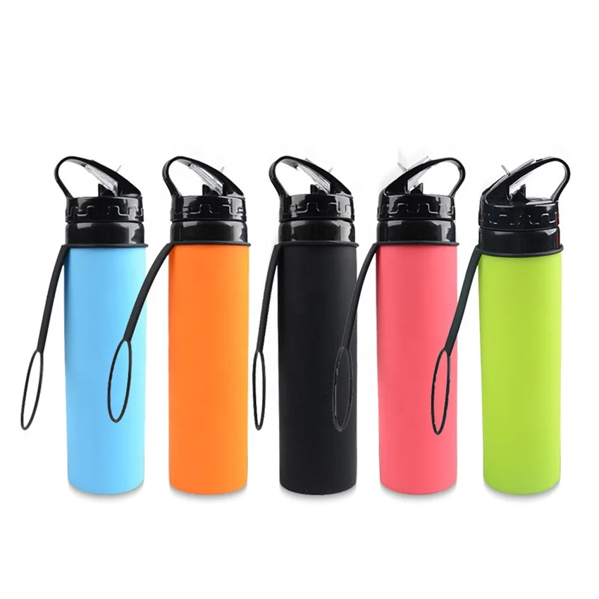 

BPA Free Sports Water Bottle Silicone Squeeze Foldable Bottles