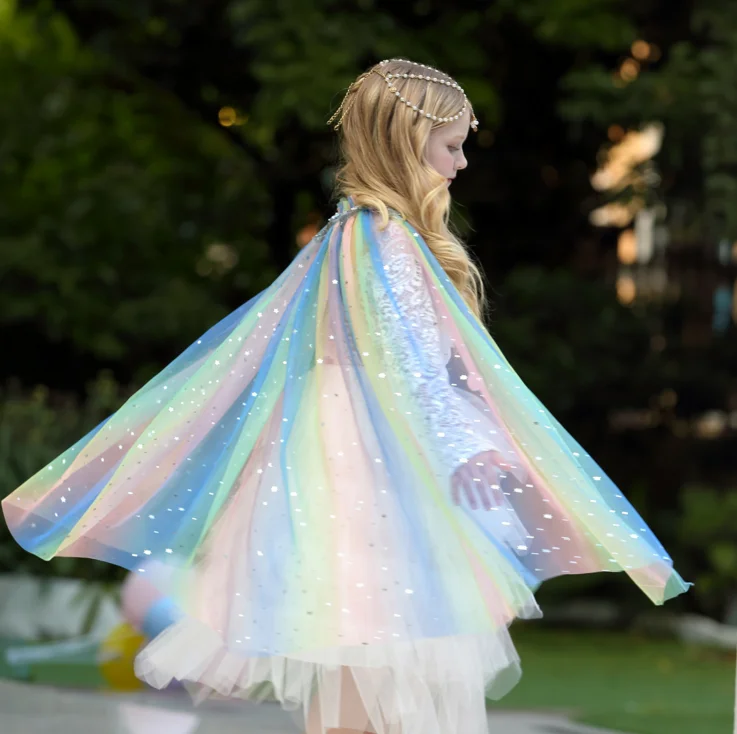 
princess girls birthday glitter cape girls party unicorn costume cape 