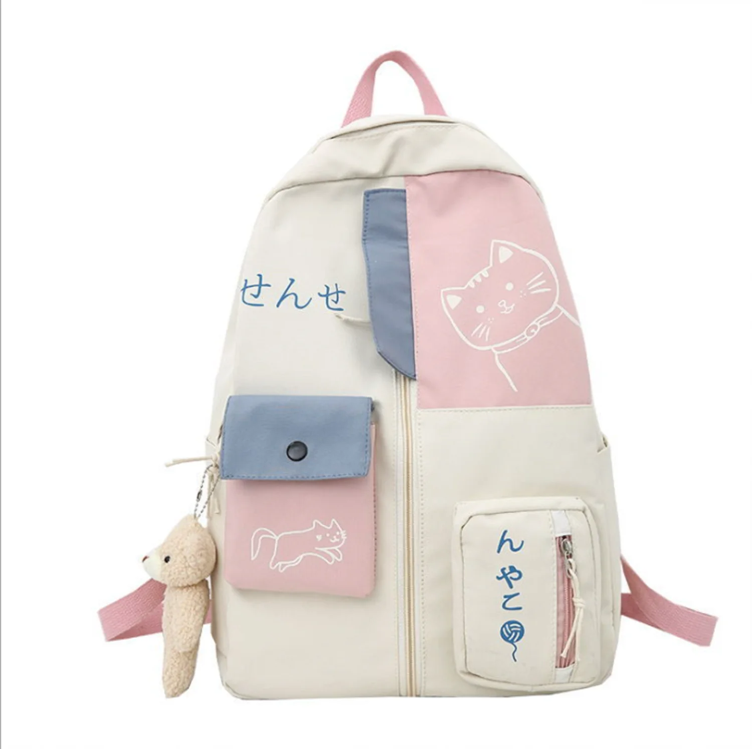 

2021 Large Capacity Nylon Japanese College Student Kawaii Backpack Custom Logo Men Women Waterproof Loungefly Travel Backpack