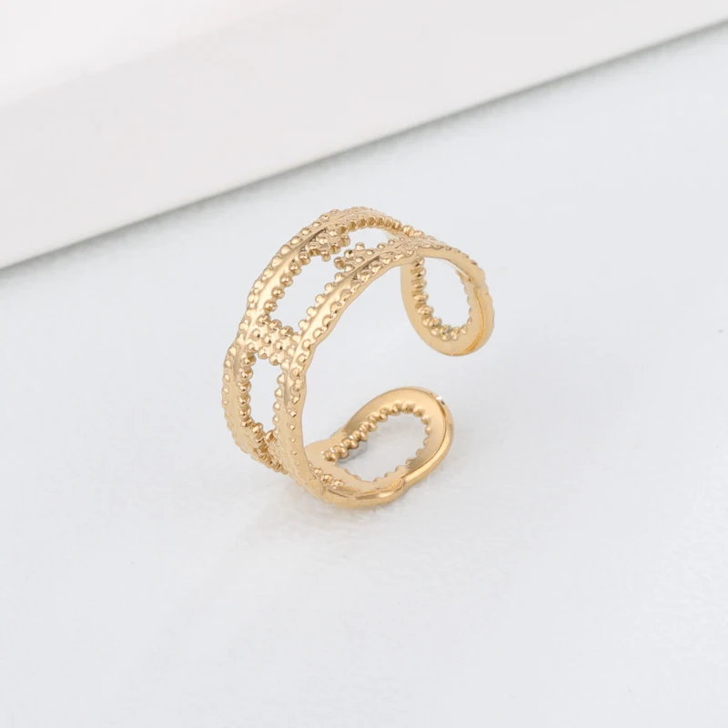 

JR0198 Popular Gold Geometric Dot Ring women Tooth Ring 14K Jewelry Free Sample