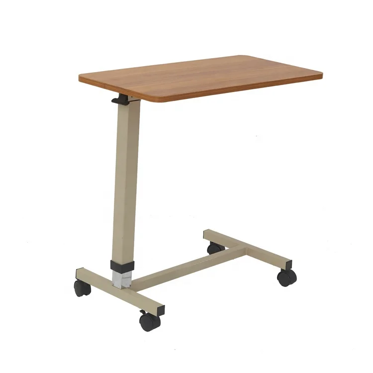 
hospital bed side dining table,hospital patient use adjustable over bed table with wheels CY H836A 