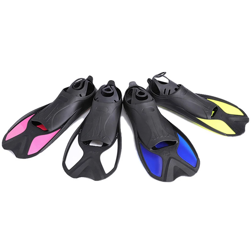 

Soft Short Fins Full Feet Adult Underwater Surfing Scuba Diving Training Flippers For Swimming, 4 colors