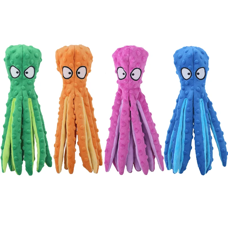 

Custom Eco-Friendly Personalized Pet Toy New Creative Design Resistance To Bite Octopus Shape Funny Pet Chew Toy, Green,blue,orange,purple