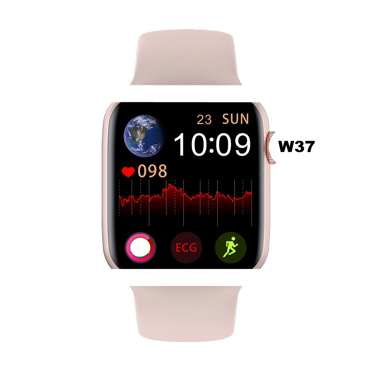 

2021 Smartwatch W37 Series 7 Ip68 Waterproof Sport Smart Watch Reloj Inte lligent Smartphone For Phone I Wo Ios Android Watch 7, White/black/blue/pink