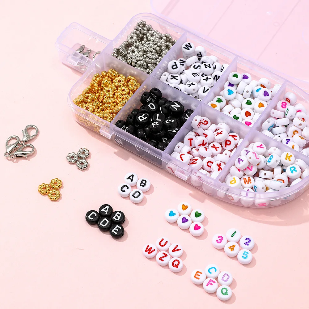 

Ice Cream Boxes Flower Spacer Handmade Jewelry Kit Acrylic Letter Beads Set for Jewelry DIY Making Bracelets Necklace Earrings