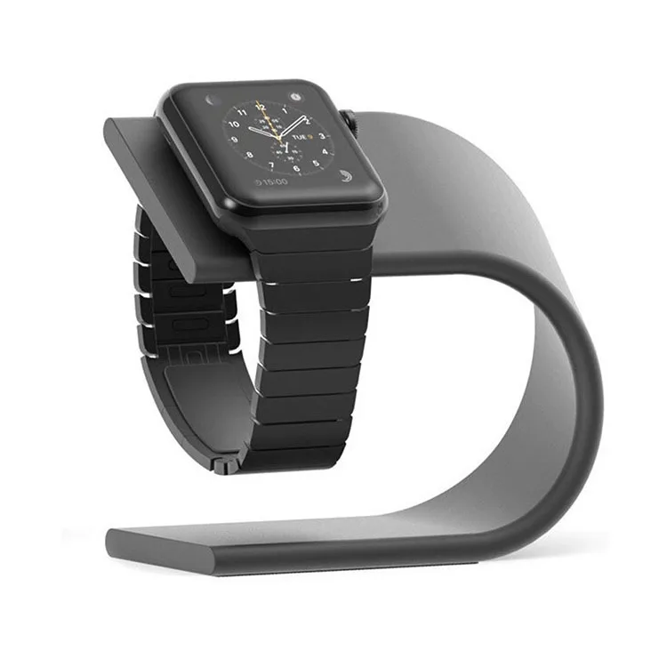 

2021 Creative Portable Smart Watch Charger Stand for Apple Watch Aluminum Alloy Stand for Apple Watch iWatch Universal Stand, Dark gray /silver