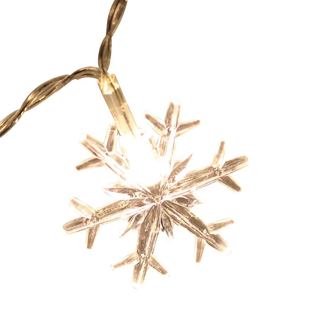 Wholesale new arrive plastic crystal RGB Led snowflake Led string light for holiday party decor