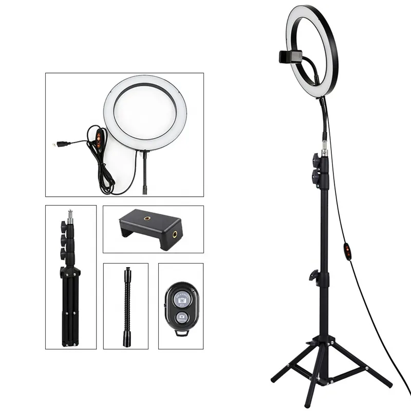 

2021 Photography Lighting 10 inch Laptop Selfie Ring Light with tripod stand for Live Streaming
