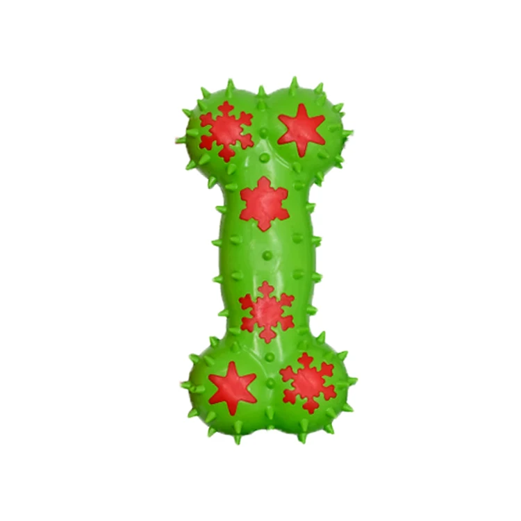

Wholesale Christmas Series Durable Squeak Rubber Chew Dog Toys, Red,white,green