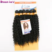 

Dream Ice's Water wave curly 6 bundles per set ombre color 100% heat resistance synthetic hair weave for full head deal