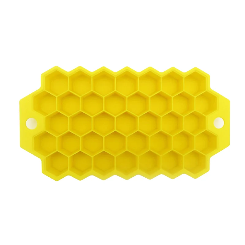 

CYKI Food Grade Eco-friendly Honeycomb Shape 37 Holes Silicone Ice Cube Tray Mold With Lids, Blue