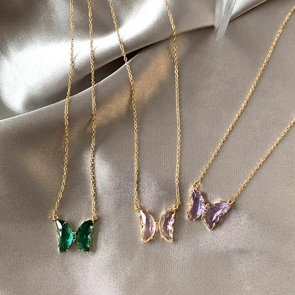 

New Women Stainless Steel Necklace Jewelry Retro Accessories Butterfly Pendant