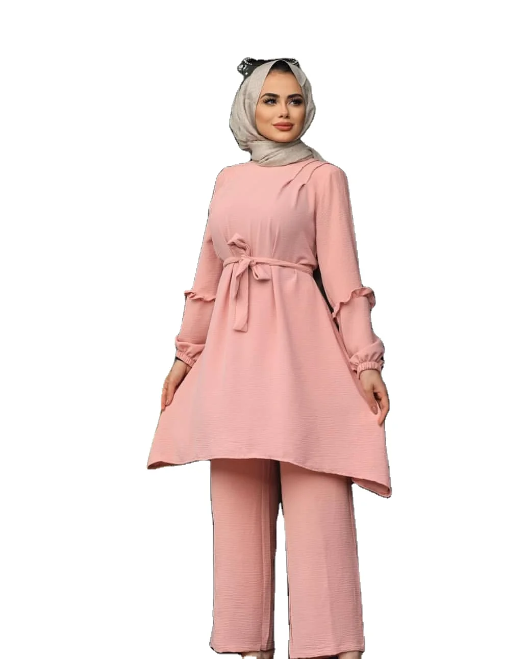 

modest new muslim women dress maxi dress high quality muslim eid muslim two set abaya islamic women clothing set, 2 colors