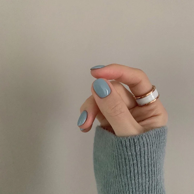 

2021 Short Pure Color Full Cover Press on Nail Tips Nails False Nails, As pic