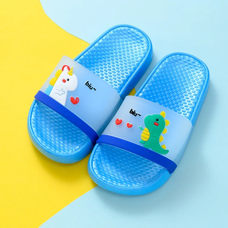 
Summer Beautiful Kids Cartoon Dinosaur Slippers Non-slip PVC Plastic Bathroom Children Boys Girls Sandals Slippers Customized 