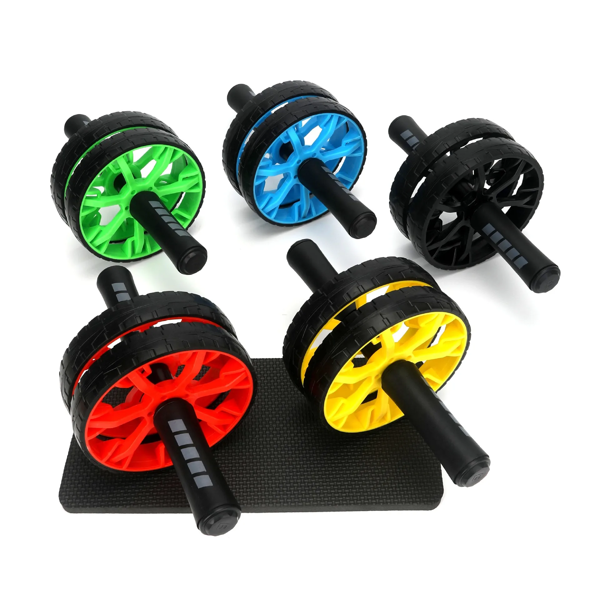 

AB Roller Wheel Machine Office Home Gym Exercise Equipment Abdominal Fitness Trainer of Ab Wheel Fitness Workout Gear Sports, Yellow + red + green + blue + black