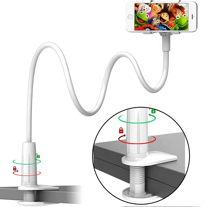 

360 Rotating Arm Flexible Mobile Phone Stand Mount Screw Buckle Lazy Bracket Phone Holder, So many colors