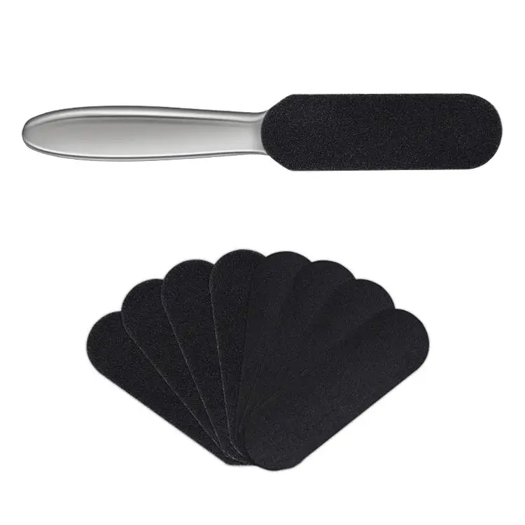 

RLT stain steel large metal disposable salon premium washable sand paper stainless stell foot file, Silvery