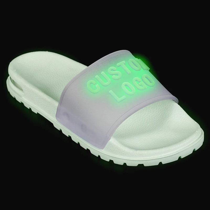 

Hot Selling Slides Unisex Custom Slide Luminous Custom Logo House Slippers Custom Slides Women Glow At Night, Customer's request