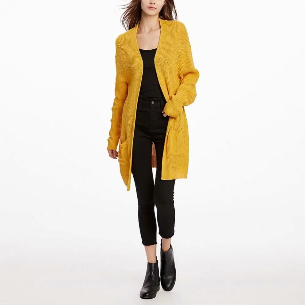 

Simple Wild Solid Color Autumn Plus Size Casual Coat For Women Knitted Cardigan Sweater