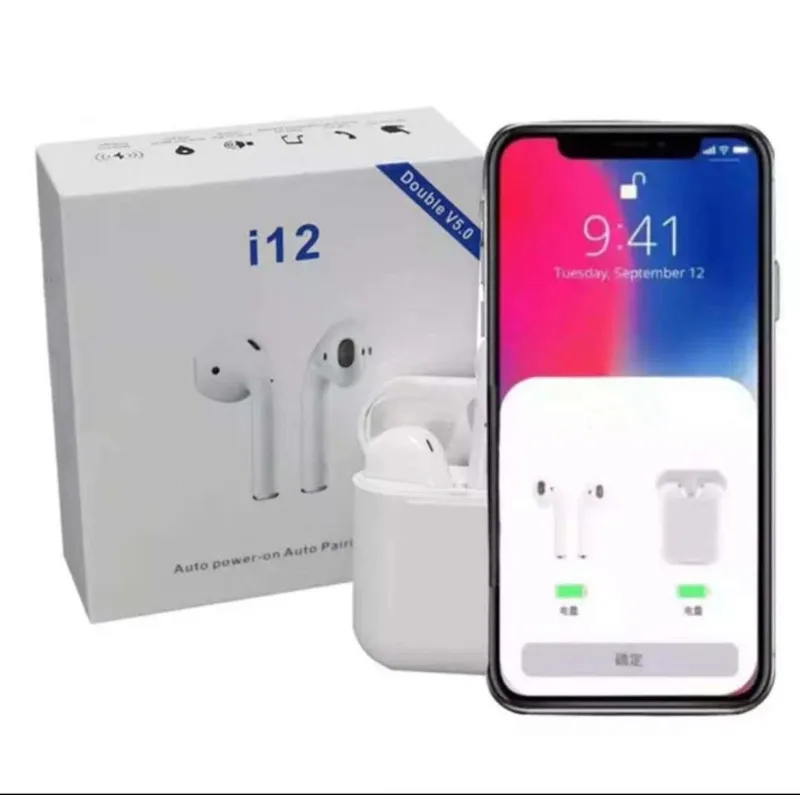 

2019 Trending Amazon i12 tws Wireless Earphone Free Shipping True Stereo Wireless Earbuds Gaming Headset, White