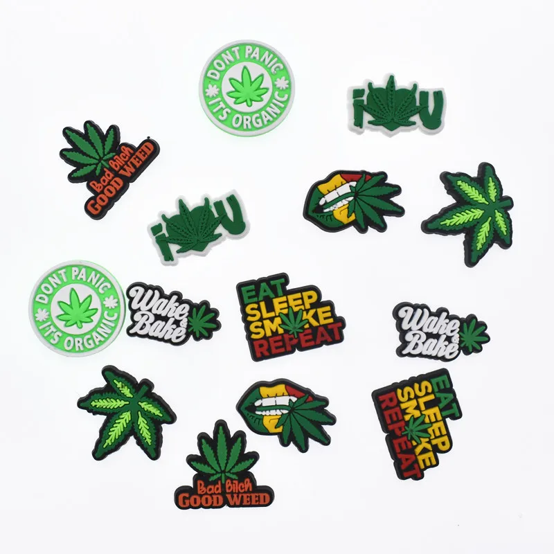 

Custom green smoking Soft Rubber PVC designer croc charms Accessories gibz for crok Shoe charms accesoories, As picture