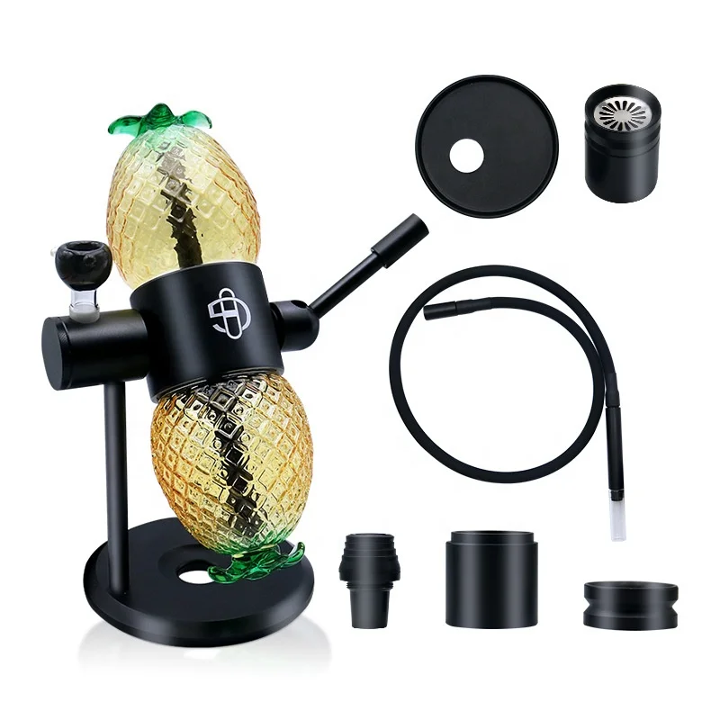 

Glass 360 pineapple Gravity Shisha Hookah, Black