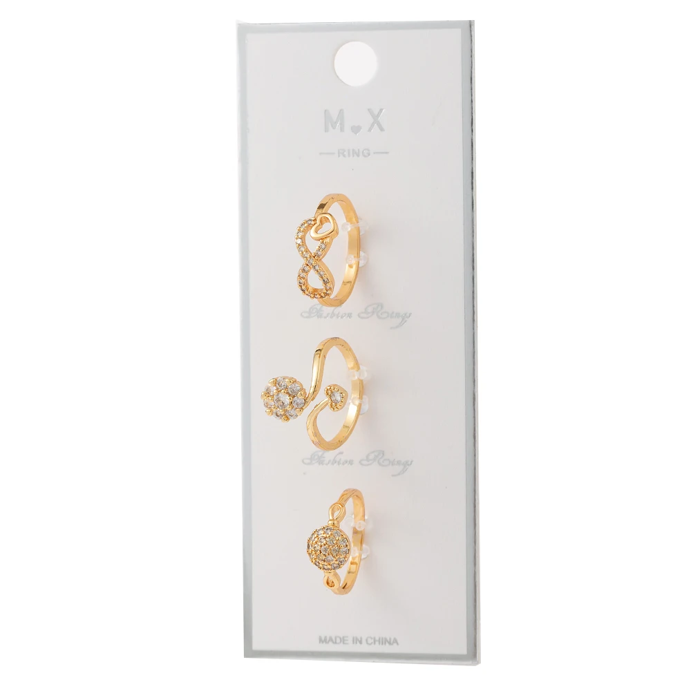 

Mingxi Jewelry fashion personalized CZ stone gold band set ring sets jewelry for women