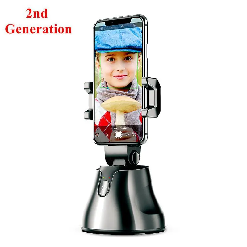 

Auto Prosvet 360 Rotation Fun Chase Auto face Tracking Smart Shooting Phone Camera Holder apai genie Selfie Stick, White/black